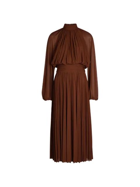 Blythe pleated high-neck midi dress by RONNY KOBO