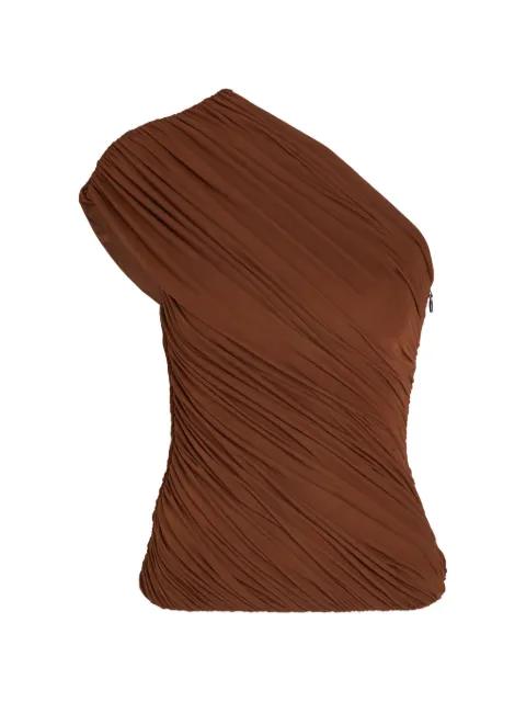 Camina one-shoulder ruched top by RONNY KOBO