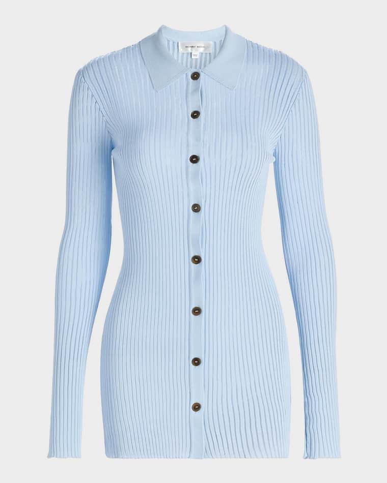 Denzel Ribbed Flare-Sleeve Cardigan by RONNY KOBO