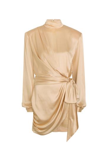 Imara belted wrap-effect silk-blend mini dress by RONNY KOBO