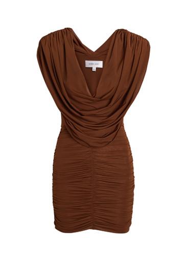 Kehlani cowl-neck stretch-mesh mini dress by RONNY KOBO