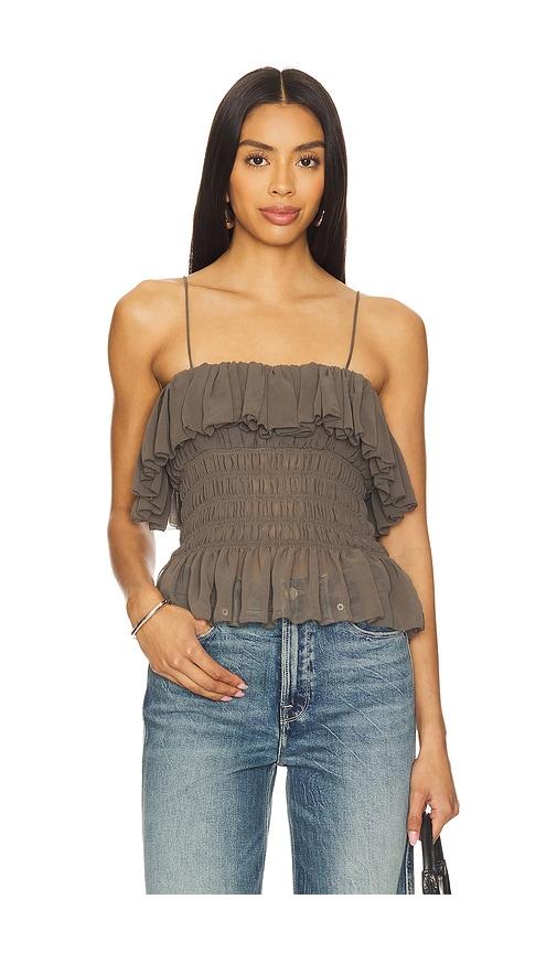 Ronny Kobo Alexi Top in Charcoal by RONNY KOBO