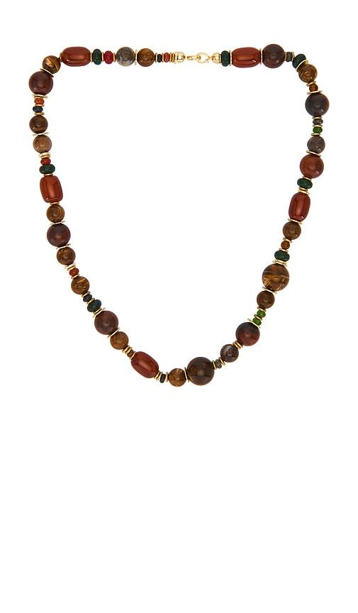 Ronny Kobo Beaded Necklace in Cognac by RONNY KOBO