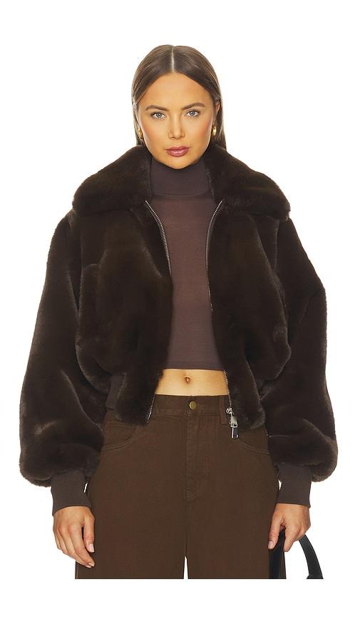 Ronny Kobo Clemence Faux Fur Jacket in Chocolate by RONNY KOBO