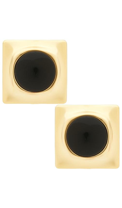 Ronny Kobo Joan Earring in Black,Metallic Gold by RONNY KOBO