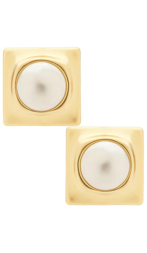 Ronny Kobo Joan Earring in Ivory,Metallic Gold by RONNY KOBO