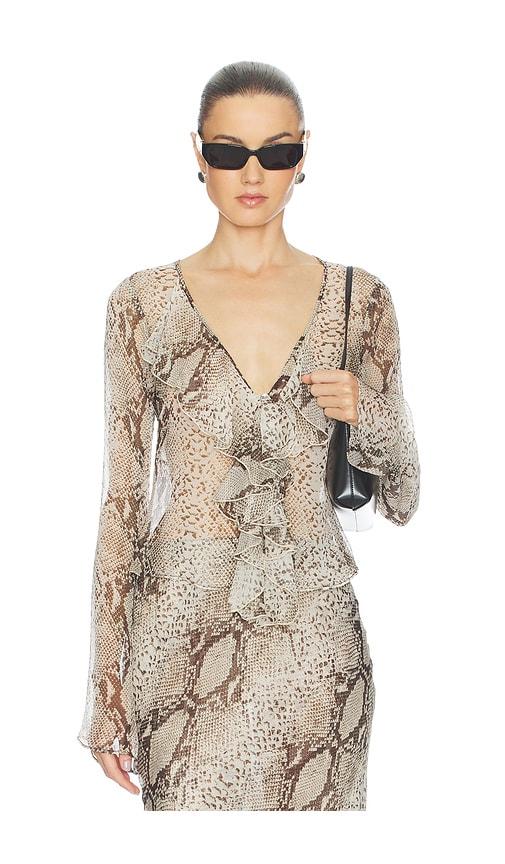 Ronny Kobo Klaire Top in Brown by RONNY KOBO