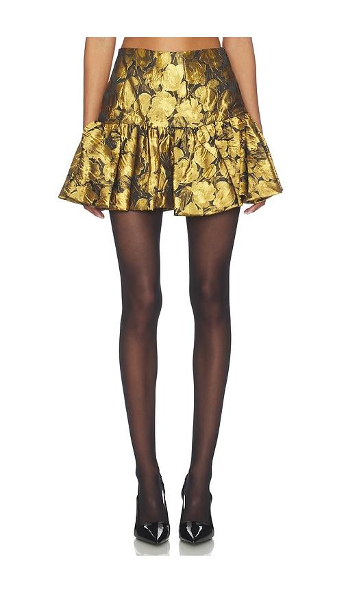 Ronny Kobo Stormi Skirt in Metallic Gold by RONNY KOBO