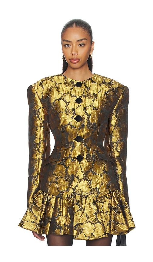 Ronny Kobo Wanda Blazer in Metallic Gold by RONNY KOBO