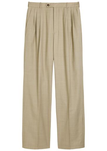 Soprano pleated straight-leg woven trousers by RONNY KOBO