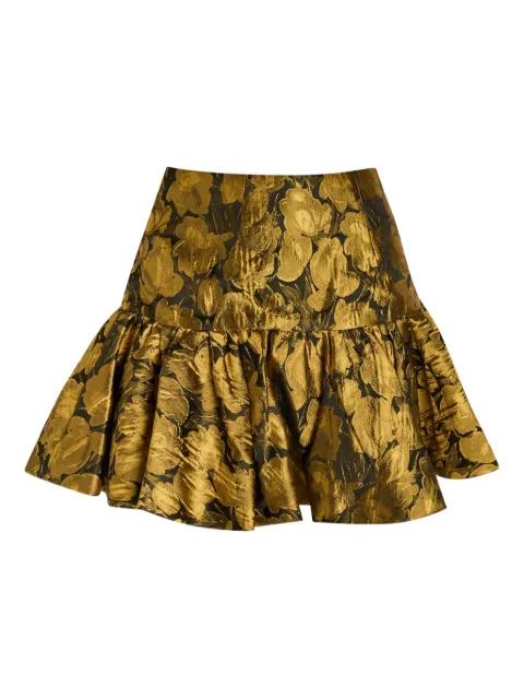 Stormi floral-jacquard mini skirt by RONNY KOBO