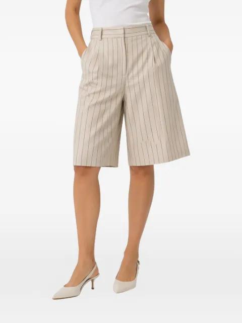 Nizza pinstripe-pattern pleated shorts by ROOM76