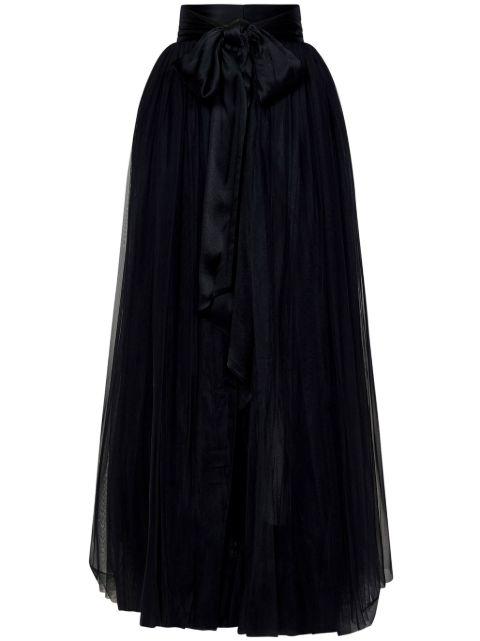 tulle-overlay maxi skirt by ROOM76
