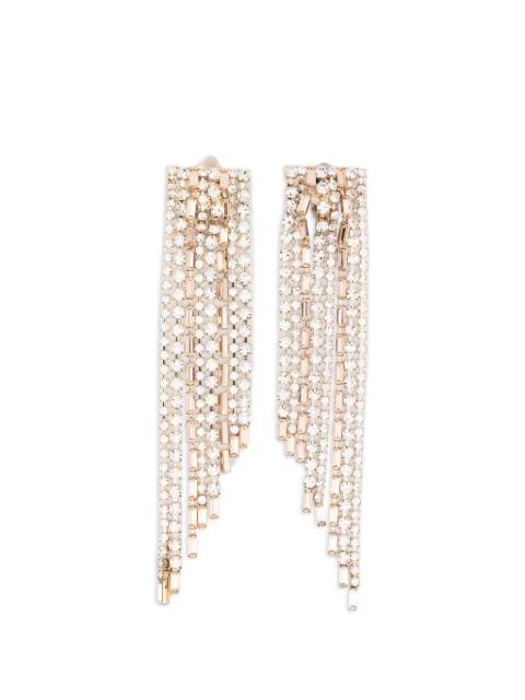Amarena crystal-embellished fringed earrings by ROSANTICA
