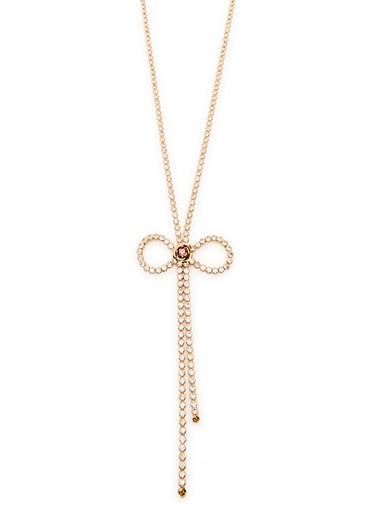 Crystal-embellished bow necklace by ROSANTICA