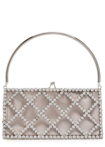 Garofano crystal-embellished satin shoulder bag by ROSANTICA