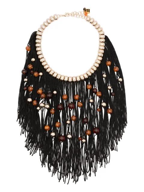 beaded fringe necklace by ROSANTICA