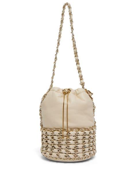 chain-detailing bucket bag by ROSANTICA