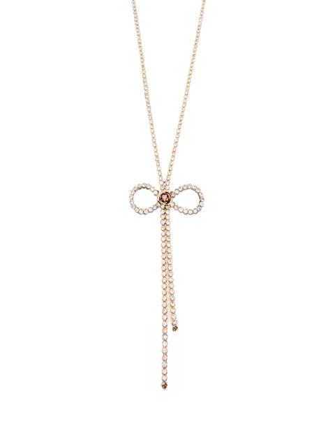 crystal-embellished bow necklace by ROSANTICA