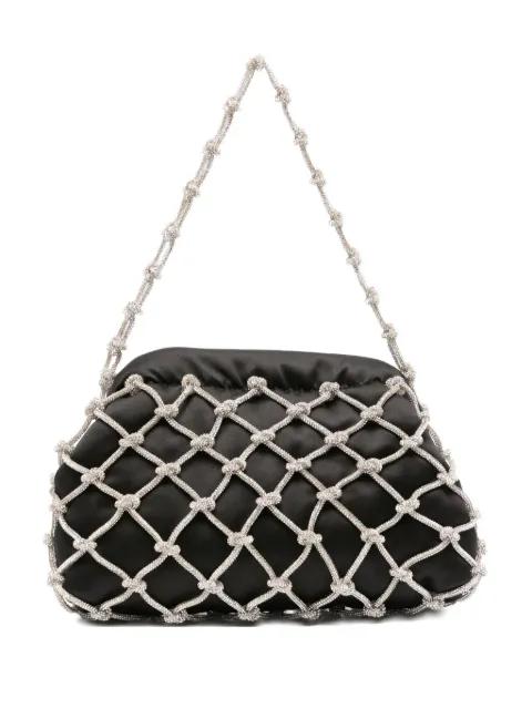 crystal-embellished satin clutch by ROSANTICA