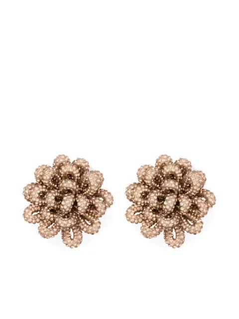 embellished-flower earring by ROSANTICA