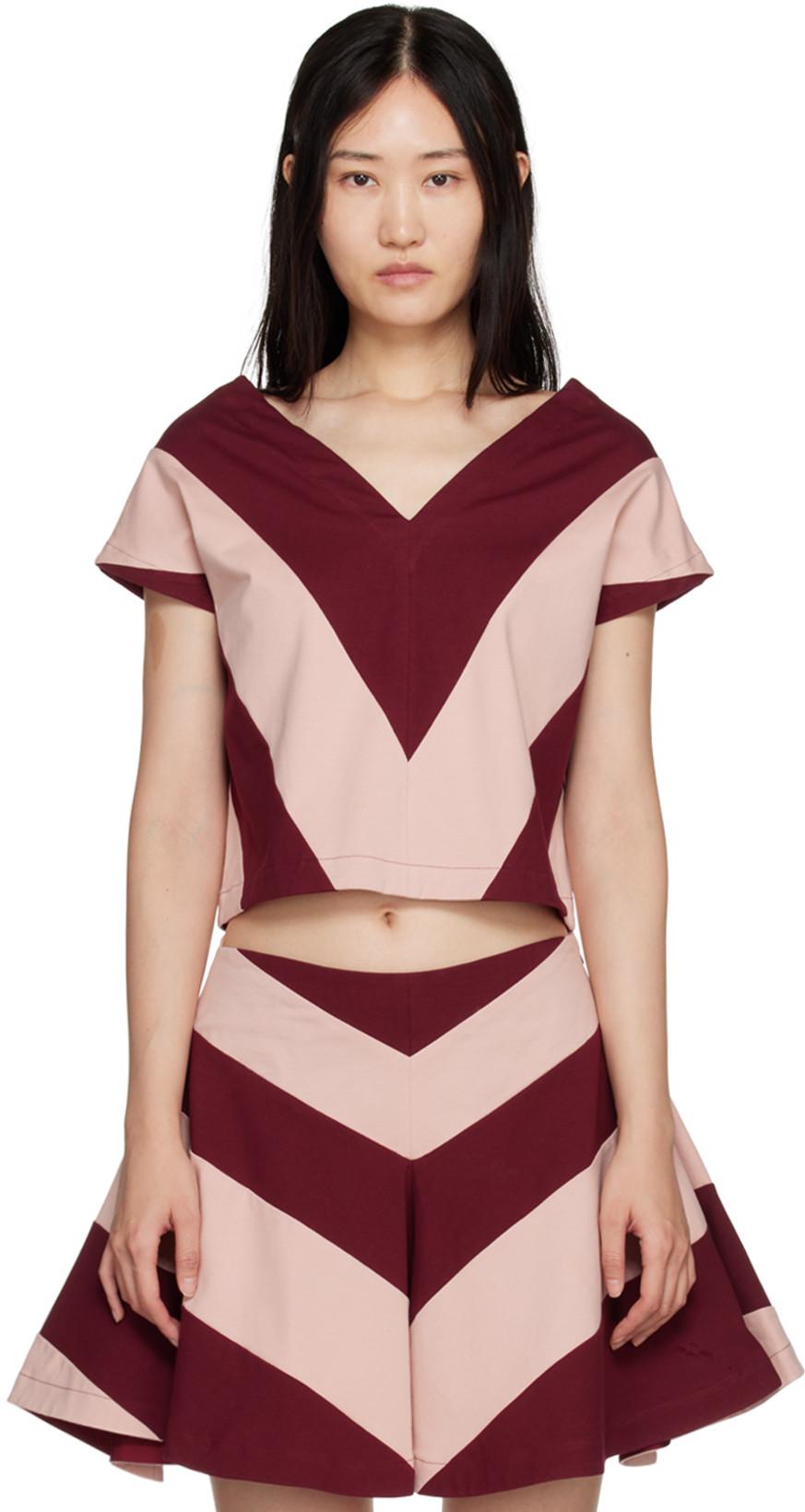 Burgundy & Pink Jack Top by ROSE MURDOCH