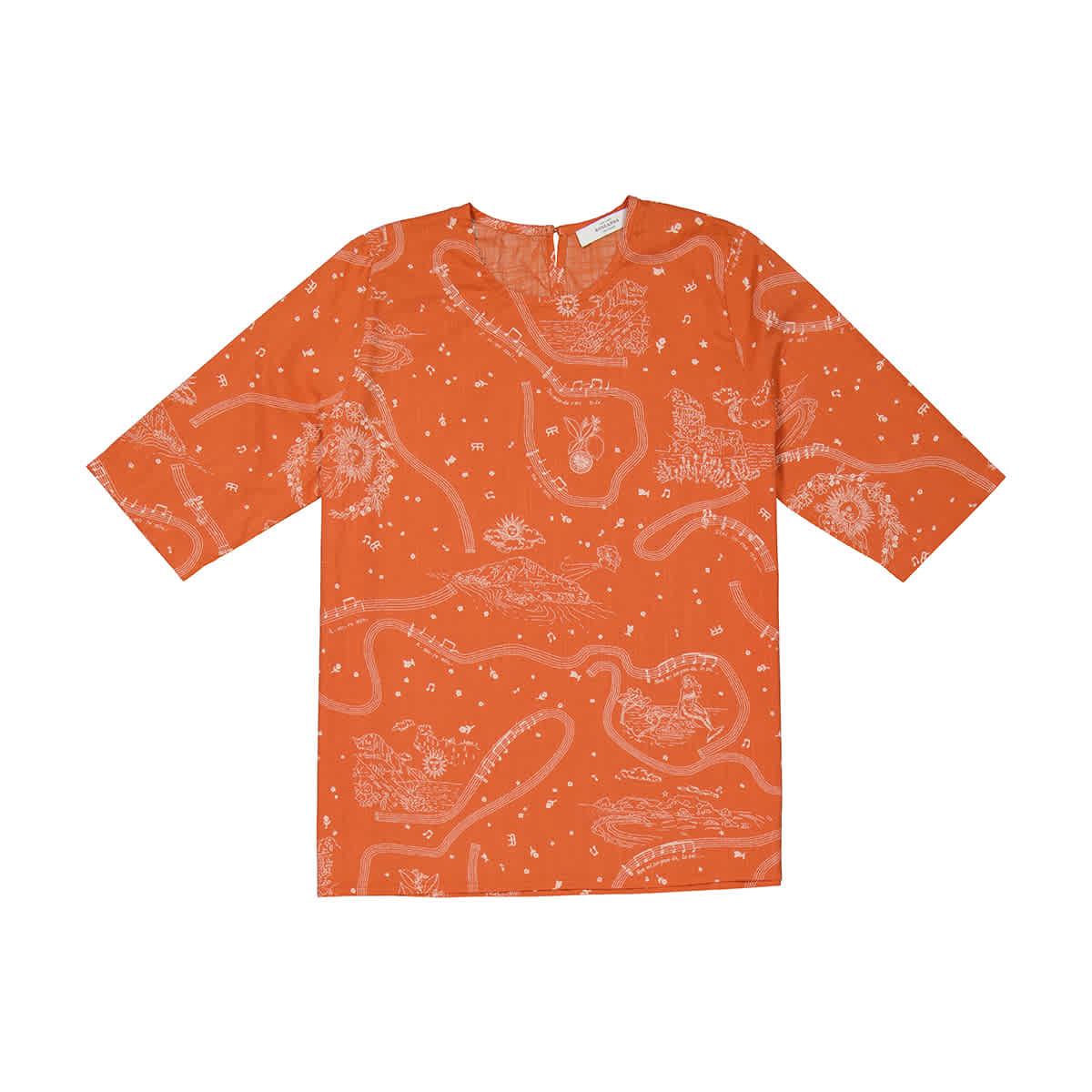 Roseanna Ladies Red Luci Martial Cotton Blouse by ROSEANNA