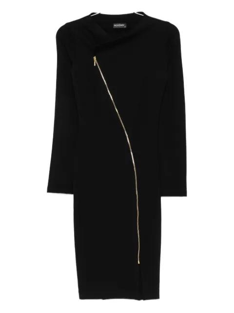 Chelsea asymmetric-zip-fastening midi dress by ROSERRY