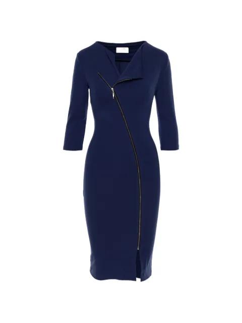V-neck zip-fastening midi dress by ROSERRY