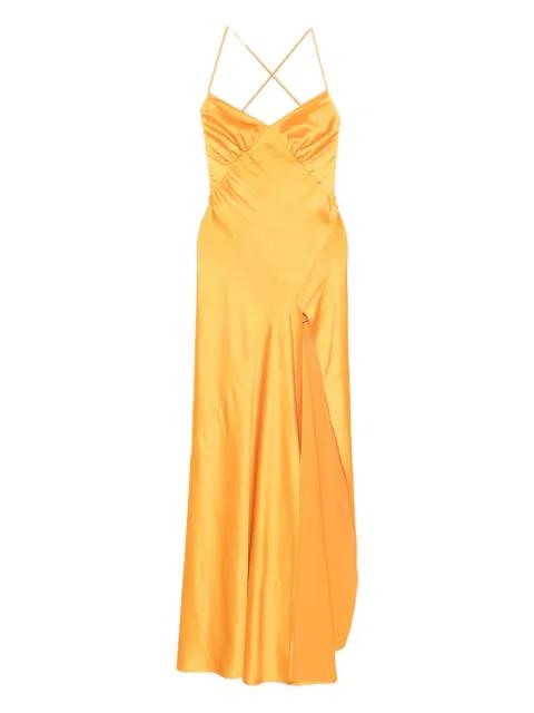 cross-back split maxi dress by ROSERRY