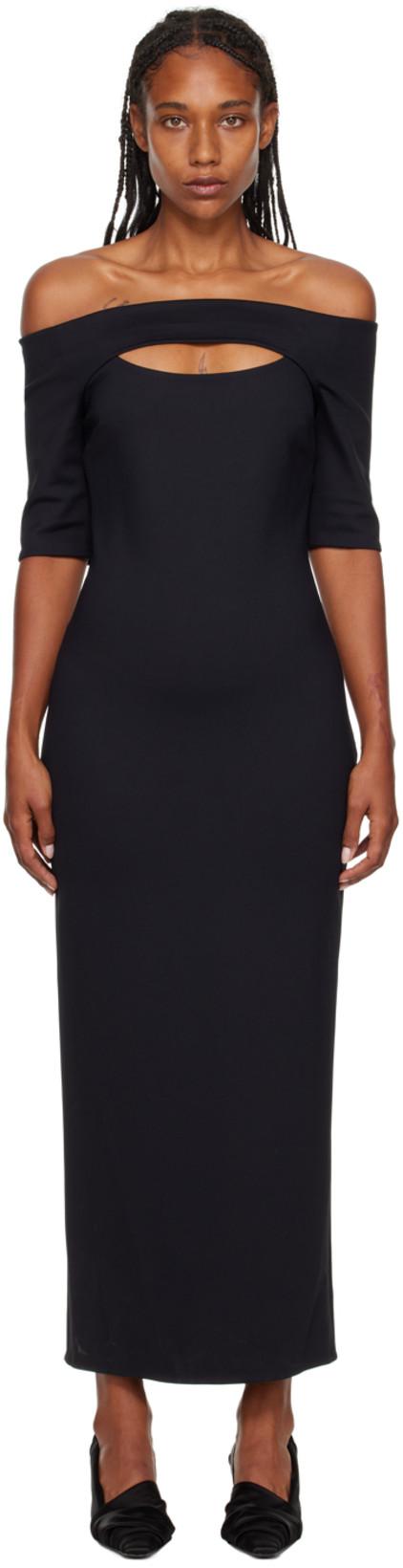 Black Cutout Maxi Dress by ROSETTA GETTY