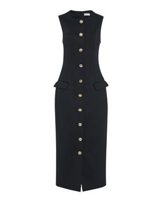 Button Front Sheath Dress by ROSETTA GETTY