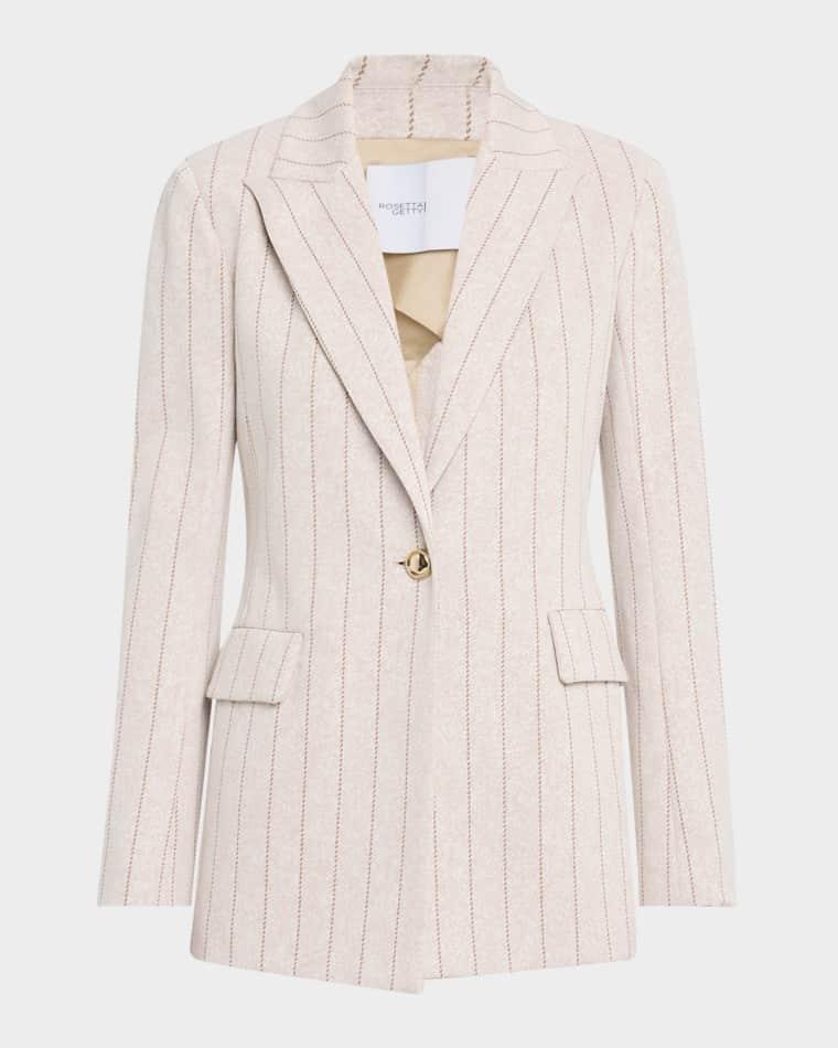 Pinstripe Single-Breasted Jacket by ROSETTA GETTY