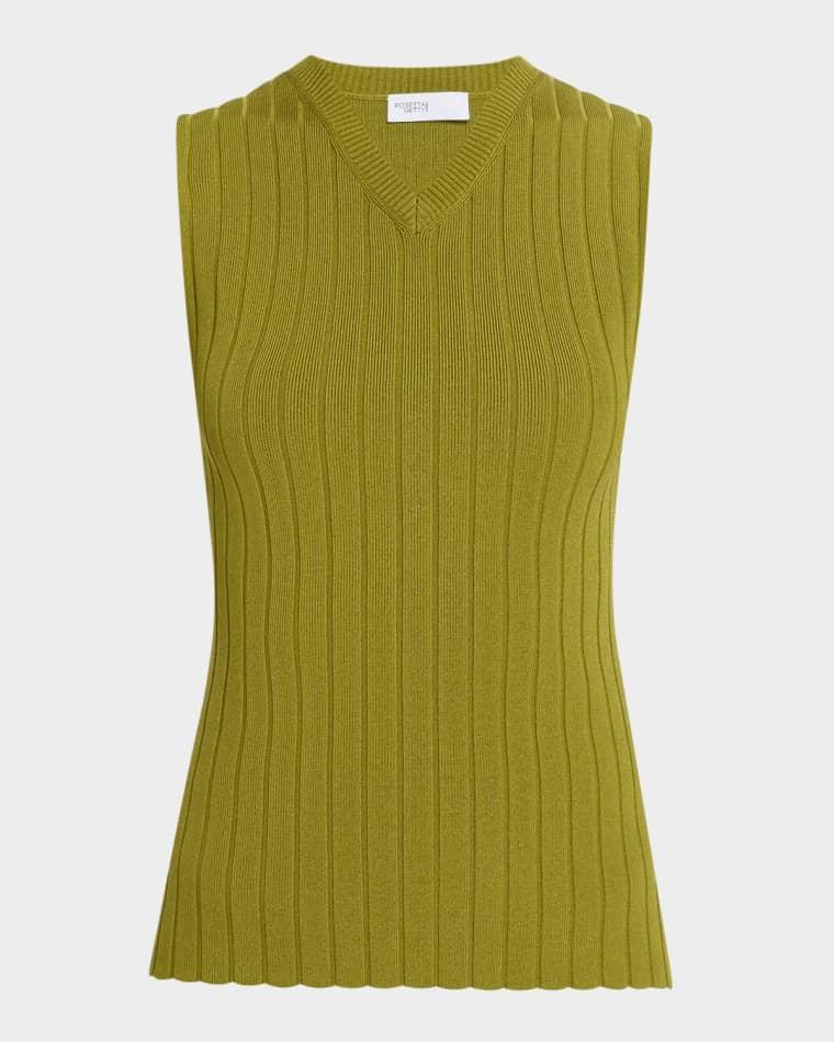 Rib Knit Sweater Vest by ROSETTA GETTY