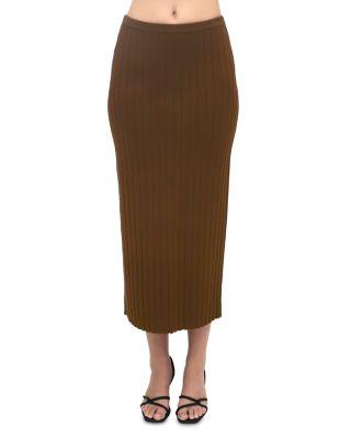 Ribbed Midi Skirt by ROSETTA GETTY
