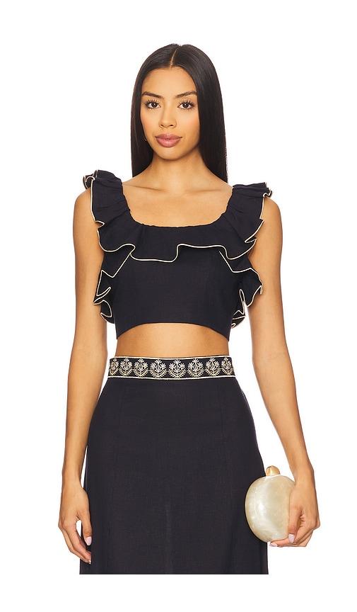 Rosewater House Malika Bustier Top in Navy by ROSEWATER HOUSE