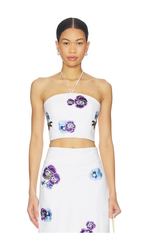 Rosewater House Pansy Bustier in White by ROSEWATER HOUSE