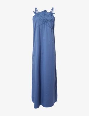 Rose Floral-Embroidered Cotton-Blend Maxi Dress by ROSIE ANTWERP