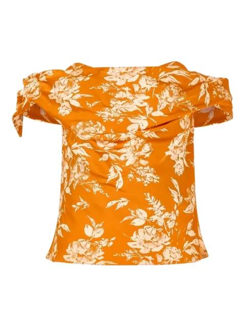 Can't Bare It off-shoulder printed top by ROSIE ASSOULIN