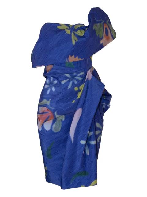 Dawn floral-print draped midi dress by ROSIE ASSOULIN