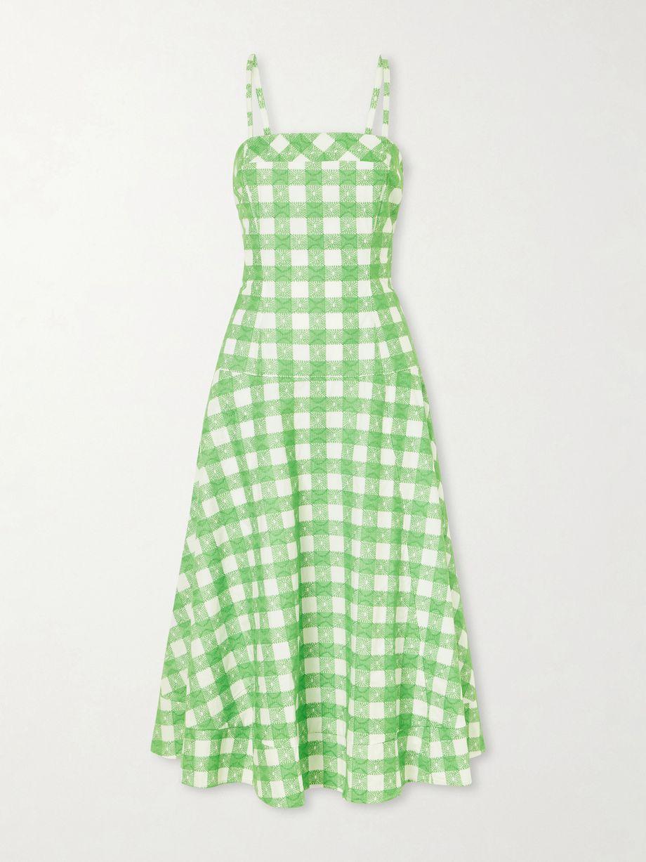 Drope Me a Note checked cotton midi dress by ROSIE ASSOULIN