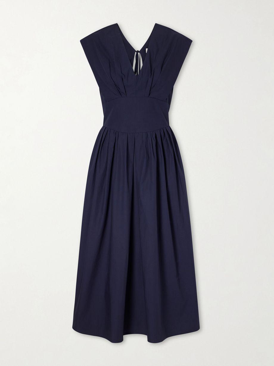 In Full Bloom gathered cotton-taffeta midi dress by ROSIE ASSOULIN