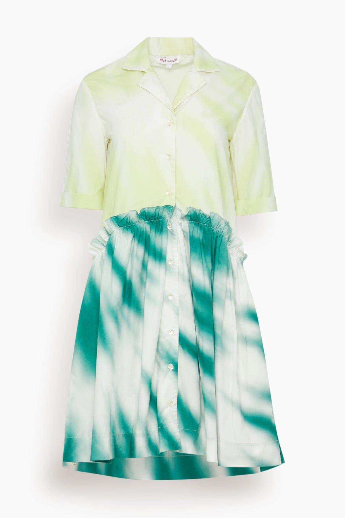 Mini Gathered Shirtdress in Tie Dye by ROSIE ASSOULIN