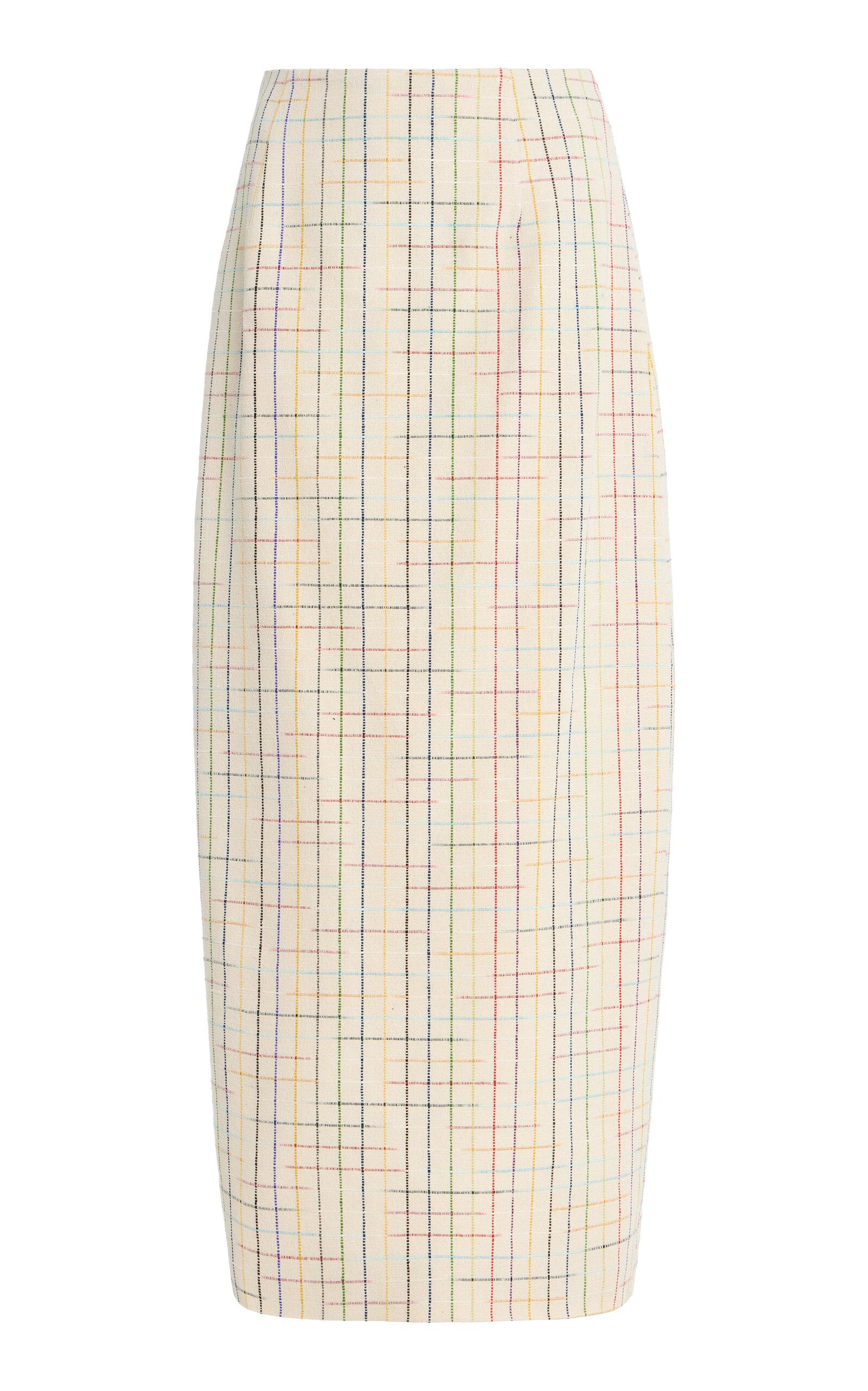 Rosie Assoulin Exclusive Space-Dyed Checked Silk Midi Column Skirt - Moda Operandi by ROSIE ASSOULIN