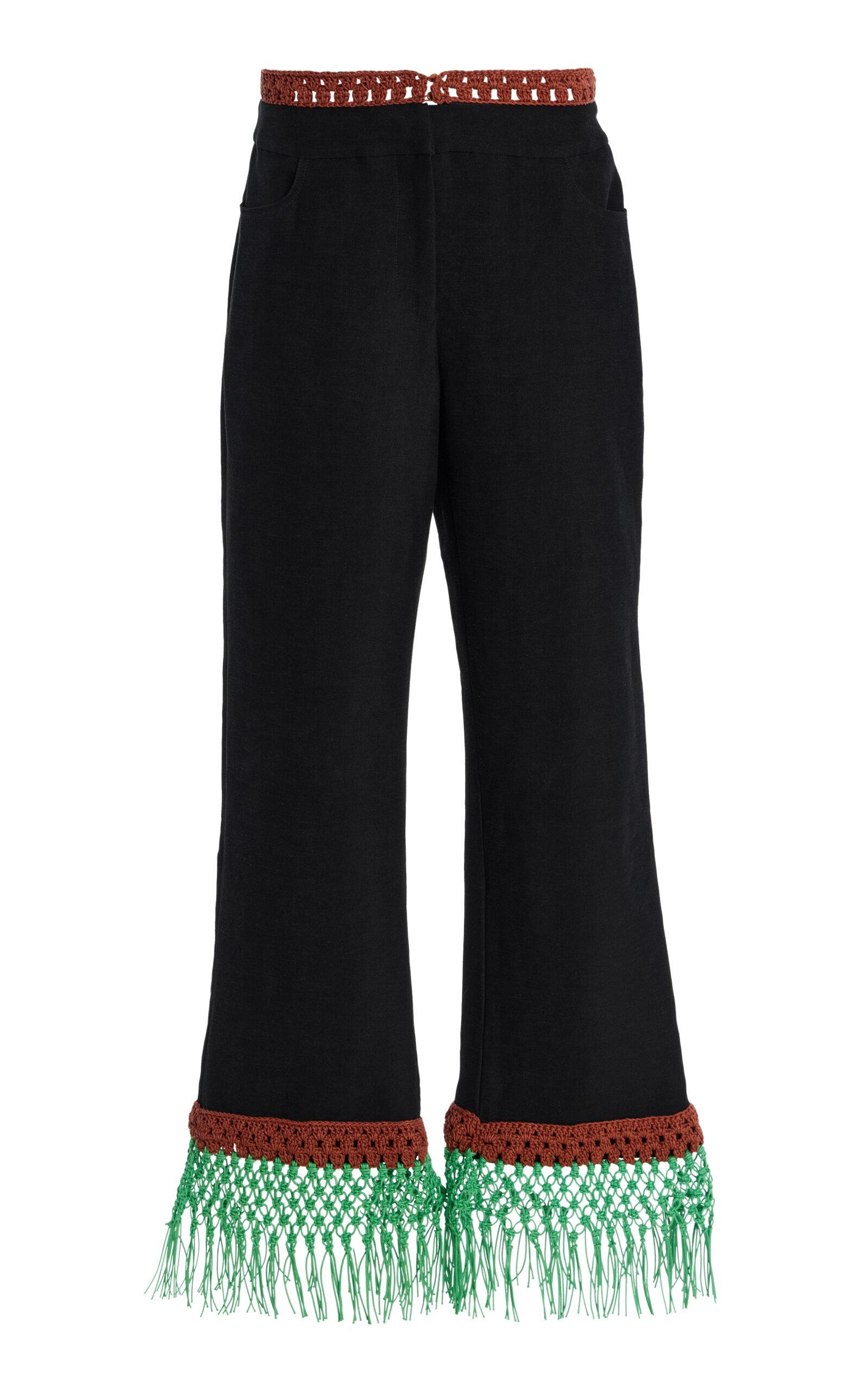 Rosie Assoulin Macrame Pizzants Linen-Blend Flared Pants - Moda Operandi by ROSIE ASSOULIN