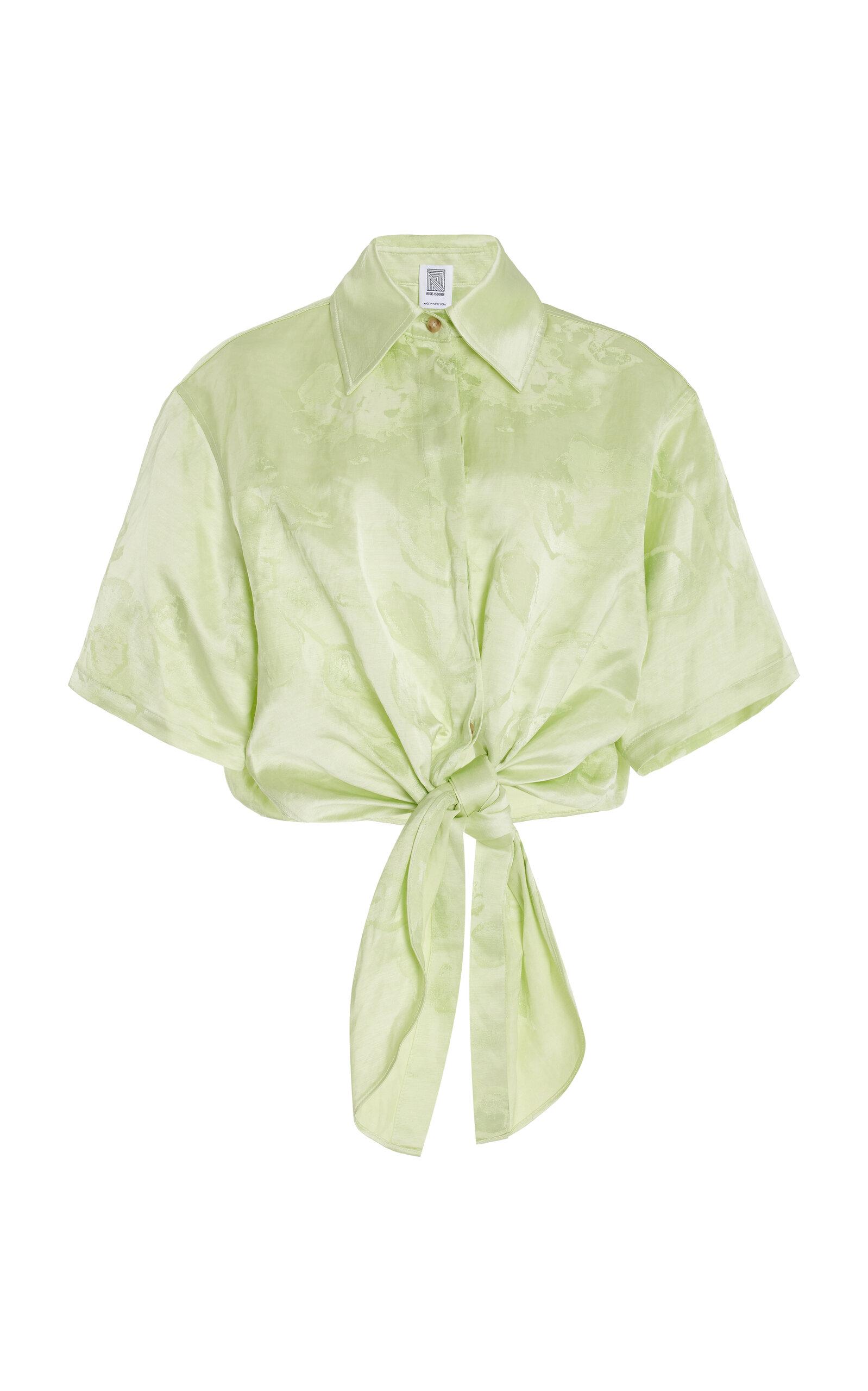 Rosie Assoulin - Tie Me Up; Tie Me Button-Down Shirt - Green - - Moda Operandi by ROSIE ASSOULIN