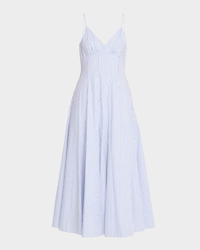 Striped Cotton Poplin Cami Maxi Dress by ROSIE ASSOULIN