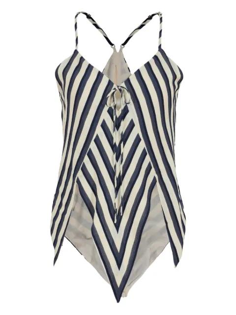 V-neck chevron-striped top by ROSIE ASSOULIN