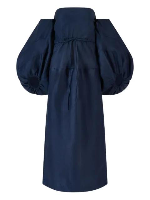 balloon-sleeve midi dress by ROSIE ASSOULIN