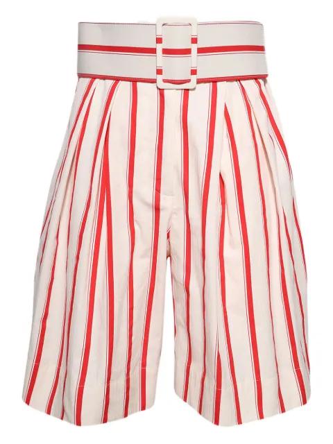 belted striped shorts by ROSIE ASSOULIN